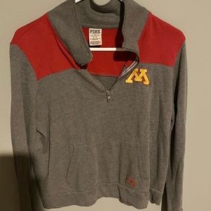 Pink/Victoria’s secret gophers half zip up